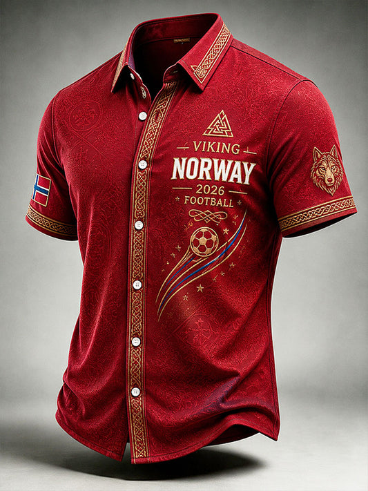 Men's 2026 Norway Football Style Short Sleeve Shirt