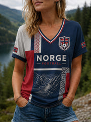 Women's Heia Norge Football Fan Graphic T-shirt