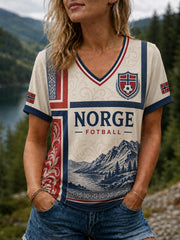 Women's Heia Norge Football Fan Graphic T-shirt