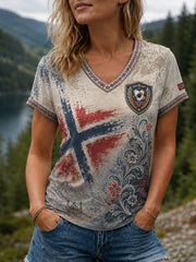 Women's Heia Norge Football Fan Graphic T-shirt