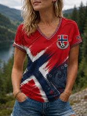 Women's Heia Norge Football Fan Graphic T-shirt