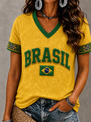 Women's Gift For Football Fans Print Casual Short Sleeve T-shirt