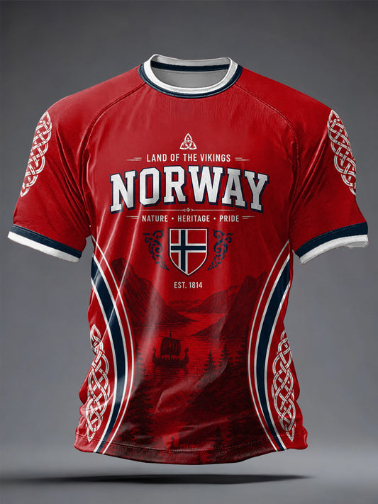 Men's Norge Football Printed Casual short sleeves t-shirt