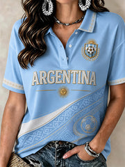 Women's Gift For Football Fans Print Casual Polo