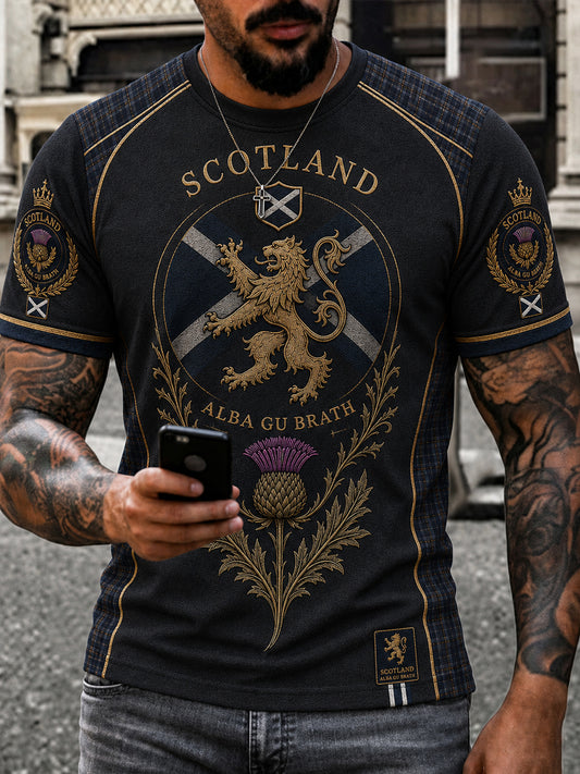 Men's Scotland Art Printed Short Sleeve T-shirt