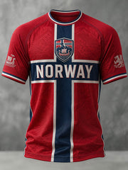 Men's Norway Football Printed T-shirt