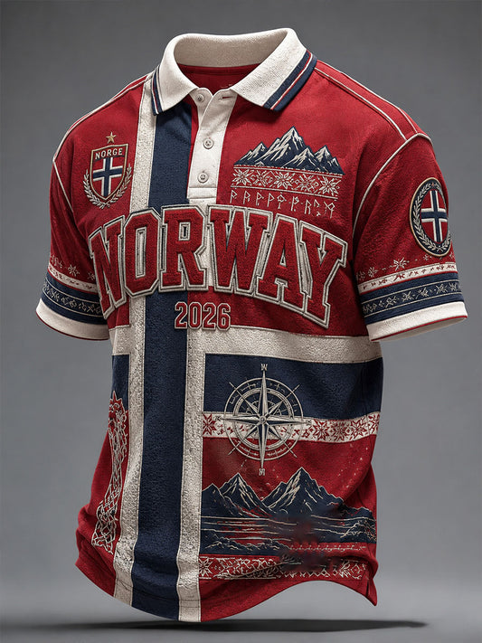 Men's Norway Football Casual Sport-Style Unisex polo shirt