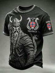 Men's Victory or Valhalla Norge Football Celtic Print short sleeves t-shirt