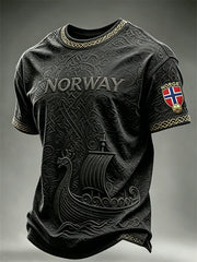 Men's Norway Football Viking Ship Celtic Knot Print short sleeves t-shirt