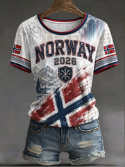 Women's Norway Football Casual Sport-Style T-Shirt