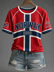 Women's Norway Football Casual Sport-Style T-Shirt