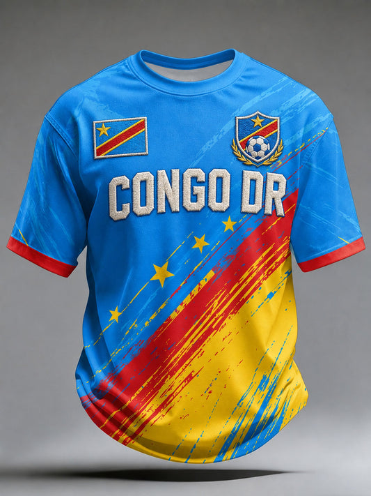 Men's DRC Football Print Casual T-shirt