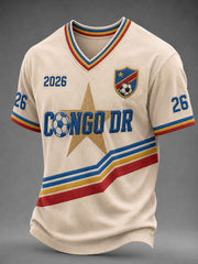 Men's DRC Football Print Casual T-shirt