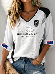 Women's NZ Football Lover Art Printed T-shirt