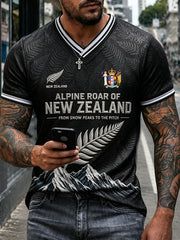 Men's NZ Football Lover Art Printed T-shirt