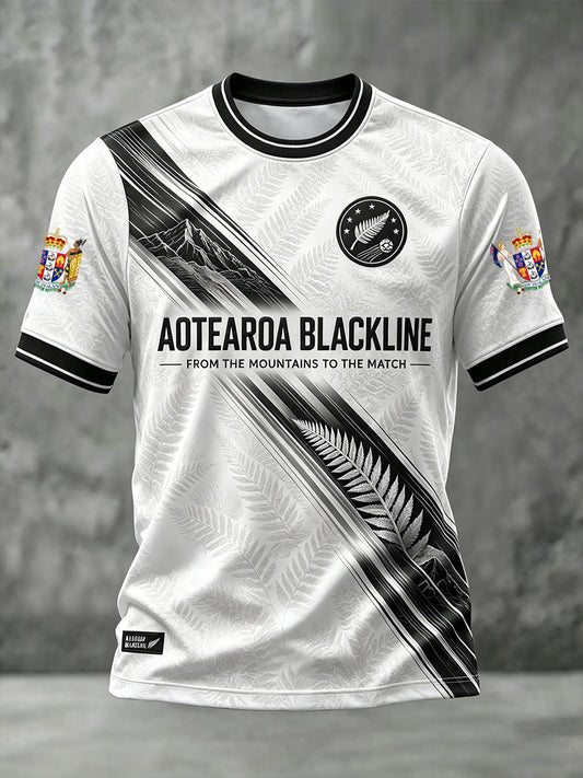 Men's NZ Football Lover Art Printed T-shirt