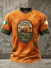 Men's Ivory Coast Elephant Pride Art Printed T-shirt