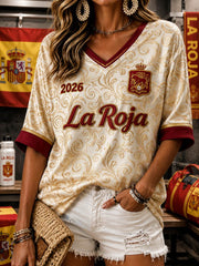 Women's Mid-length Sleeves V-Neck T-Shirt