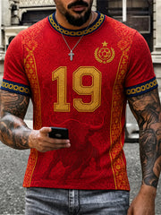 Men's Gift For Football Fans Print Casual Tee