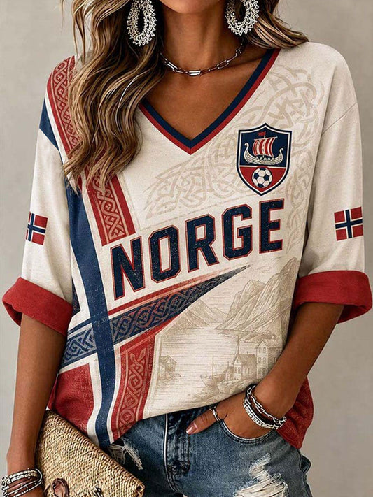 Women's Norge V-neck  T-Shirt