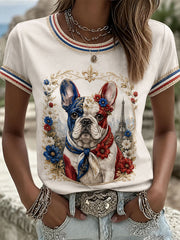 Women's French Bulldog Short-sleeved T-shirt