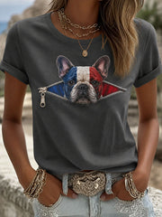 Women's French Bulldog Short-sleeved T-shirt