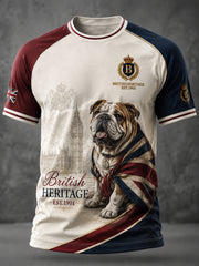 Men's British Style Printed Casual short sleeves t-shirt