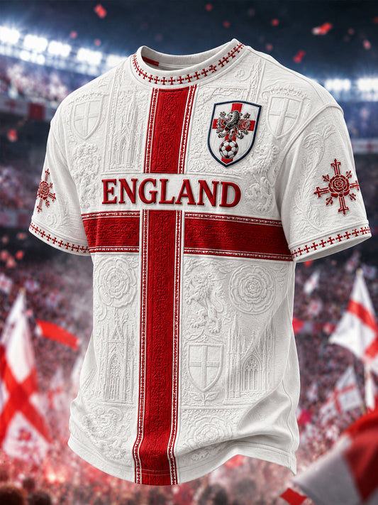 Men's Gift For Football Fans Print Casual V-neck Short Sleeve T-shirt