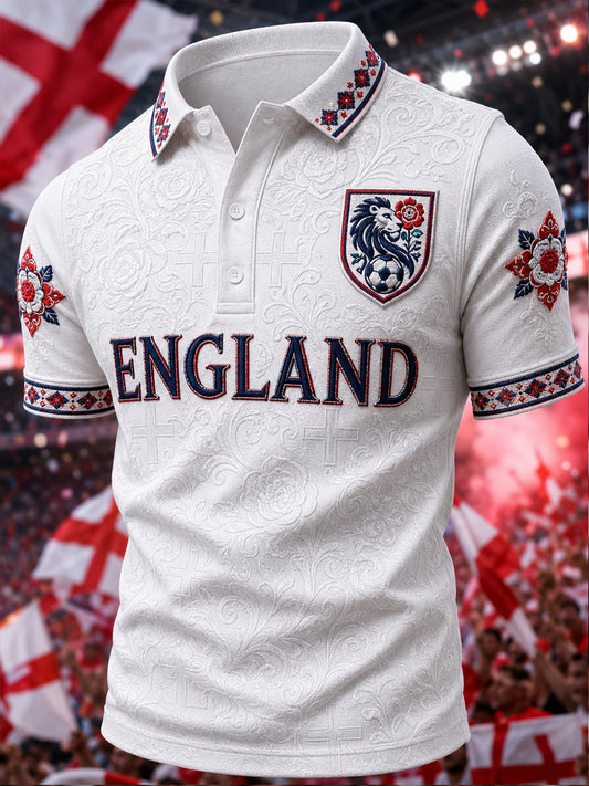 Men's Gift For Football Fans Print Casual V-neck Short Sleeve Top