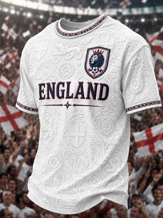 Men's Gift For Football Fans Print Casual V-neck Short Sleeve T-shirt