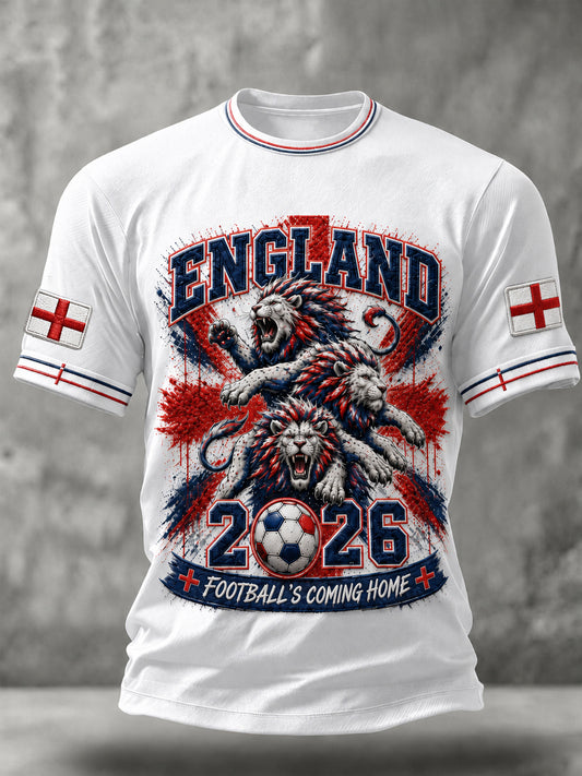 Men's Gift For Football Fans Print Casual O-neck Short Sleeve T-shirt