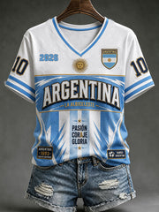Women's Argentine Football short-sleeved T-shirt