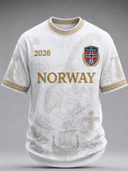 Men's Norway Football Print Casual T-Shirt