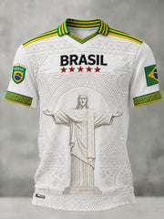 Men's Brazil Football Fan Gift Short Sleeve Top