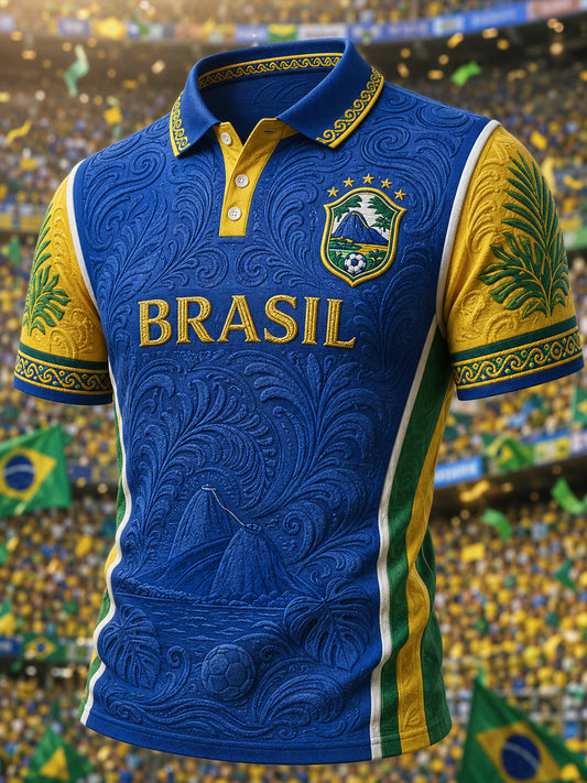 Men's Brazil Football Fan Gift Short Sleeve Top