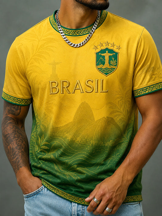 Men's Brasil Print Casual Tee