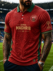 Men's Morocco Football Printed polo shirt
