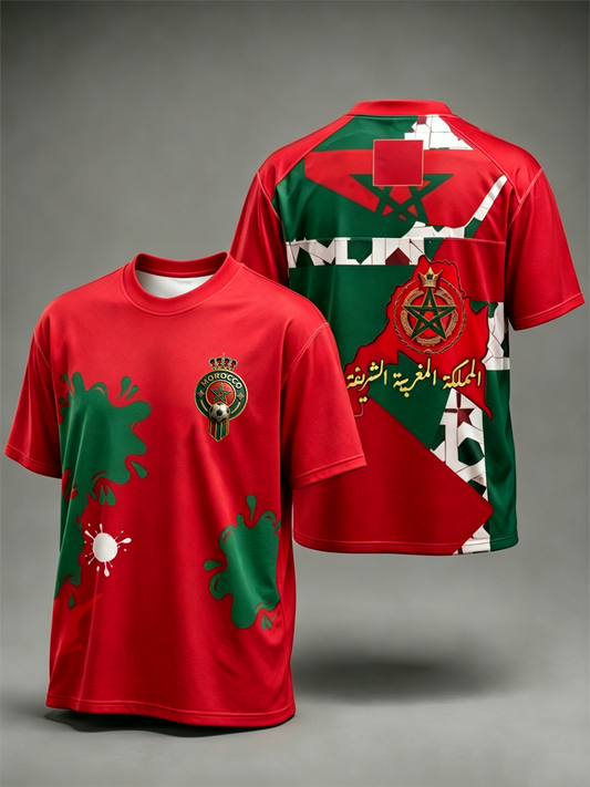 Men's Morocco Football Printed short sleeves t-shirt