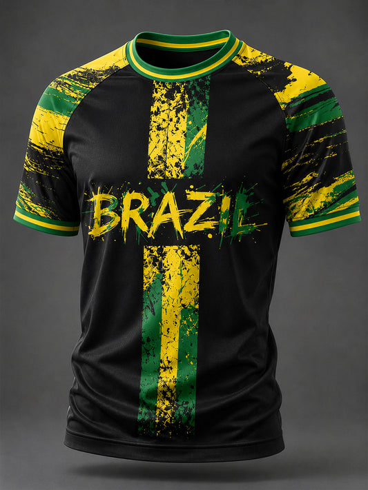 Men's Brazil Football Short Sleeve T-shirt