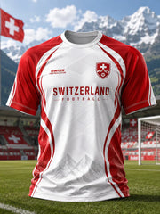 Men's Swiss Football Lover Art Print Tee