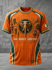 Men's Ivory Coast Pride Elephant Art Printed T-shirt