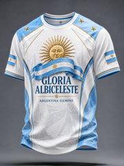 Men's Vamos Argentina Football Lover Art Printed T-shirt