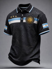 Men's Vamos Argentina Football Lover Art Printed Casual Tops
