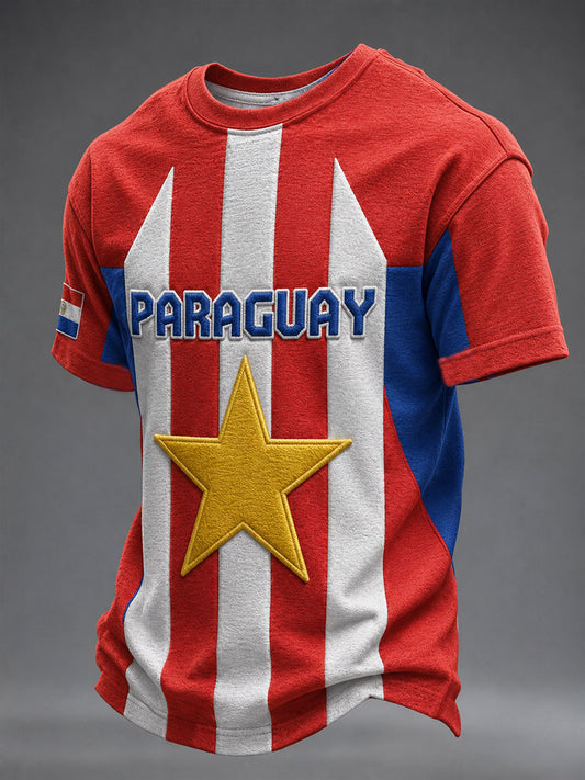 Men's Paraguay Football Short Sleeves T-shirt