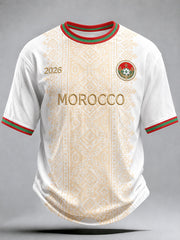 Men's Morocco Football Print Casual T-Shirt