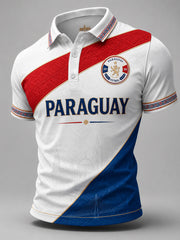 Men's Gift For Paraguay Football Fans Casual Polo