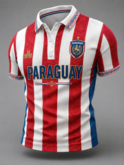 Men's Gift For Paraguay Football Fans Casual Polo