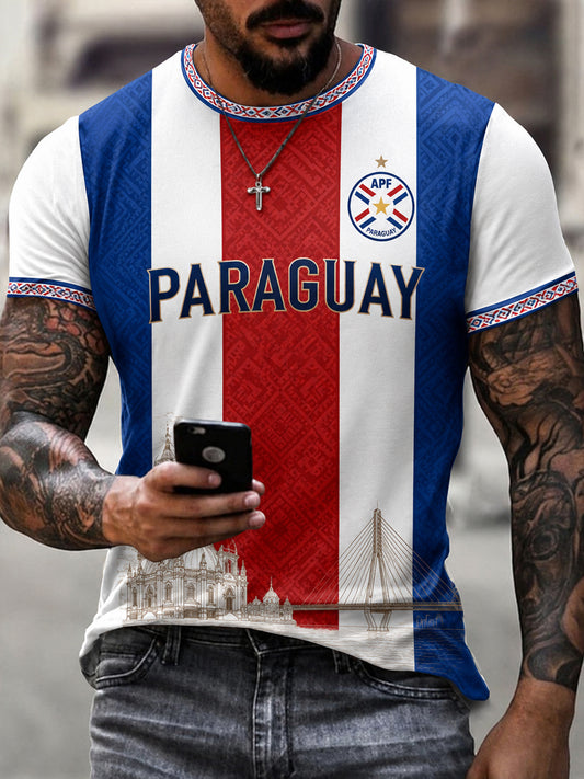 Men's Gift For Paraguay Football Fans Casual Tee