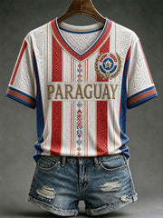 Women's Paraguay Football Short-sleeved T-shirt