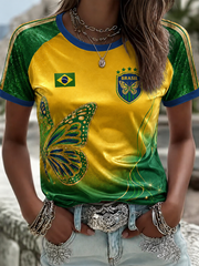 Women's RASIL Printed round neck short sleeve T-shirt